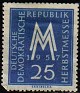 Germany 1957 Anagrama 25 DM Azul Scott 366. DDR 1957 366. Subida por susofe